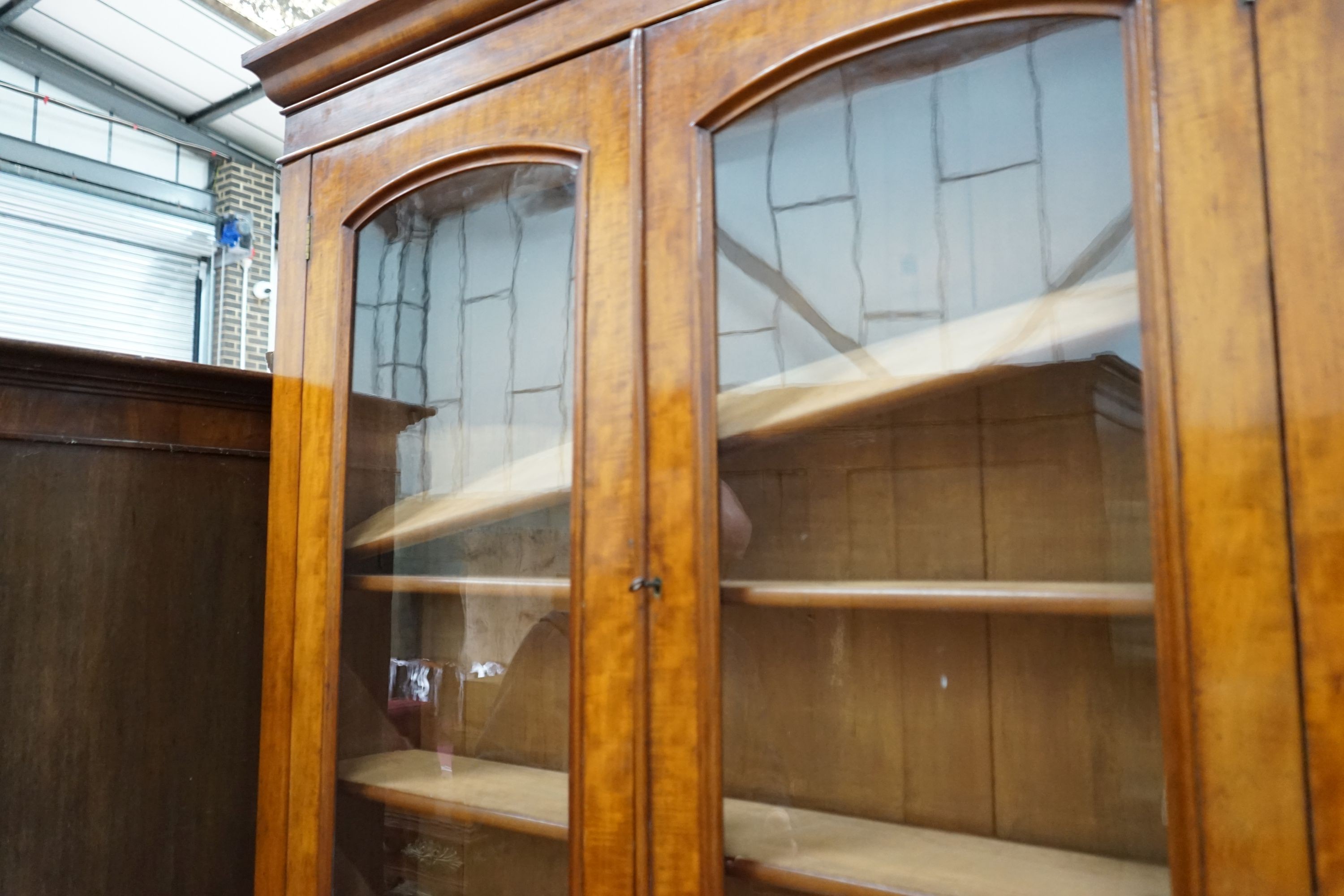 A Victorian mahogany secretaire bookcase, width 122cm, depth 47cm, height 220cm